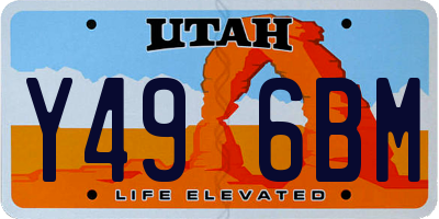 UT license plate Y496BM