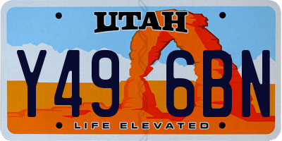UT license plate Y496BN