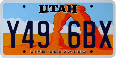 UT license plate Y496BX