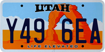 UT license plate Y496EA