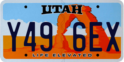 UT license plate Y496EX