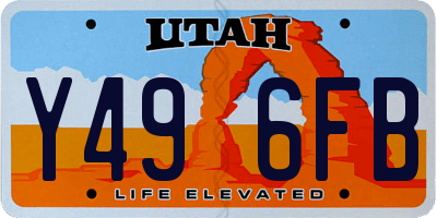 UT license plate Y496FB