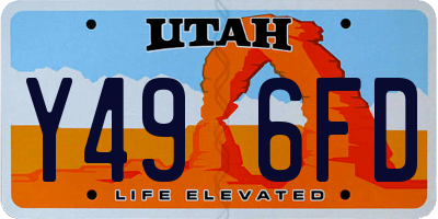 UT license plate Y496FD