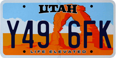 UT license plate Y496FK
