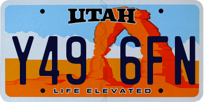 UT license plate Y496FN