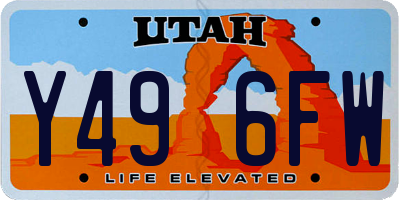 UT license plate Y496FW