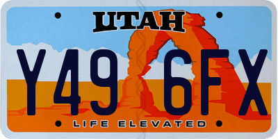 UT license plate Y496FX