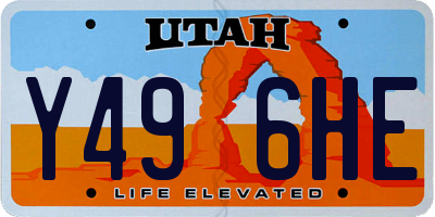UT license plate Y496HE