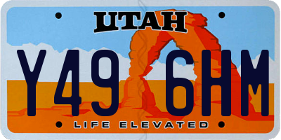 UT license plate Y496HM