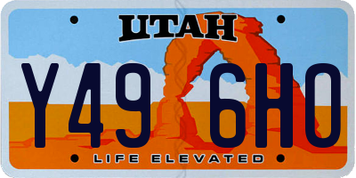 UT license plate Y496HO