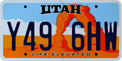 UT license plate Y496HW