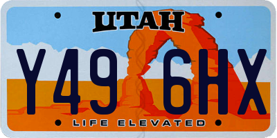 UT license plate Y496HX