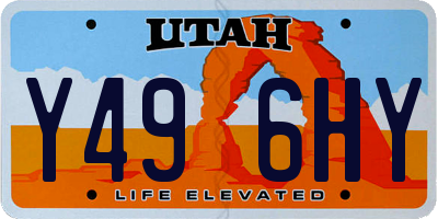 UT license plate Y496HY