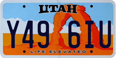 UT license plate Y496IU