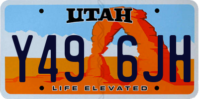 UT license plate Y496JH