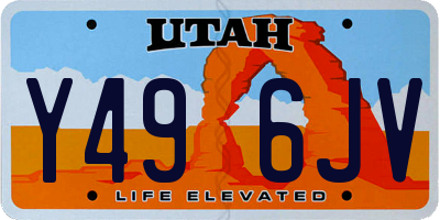 UT license plate Y496JV