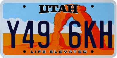 UT license plate Y496KH