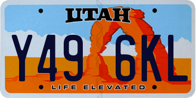 UT license plate Y496KL