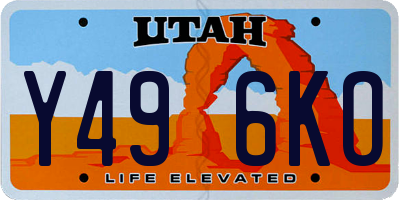 UT license plate Y496KO
