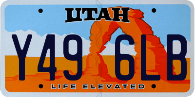 UT license plate Y496LB