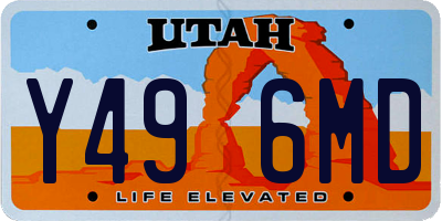 UT license plate Y496MD