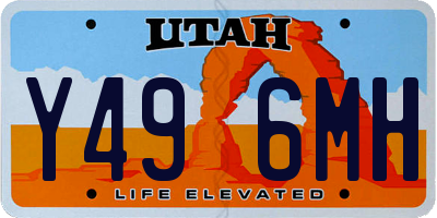 UT license plate Y496MH
