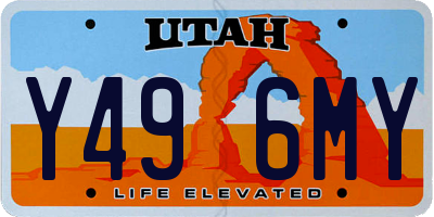 UT license plate Y496MY