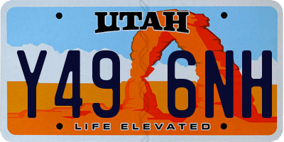 UT license plate Y496NH