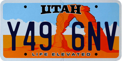 UT license plate Y496NV