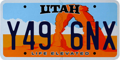 UT license plate Y496NX