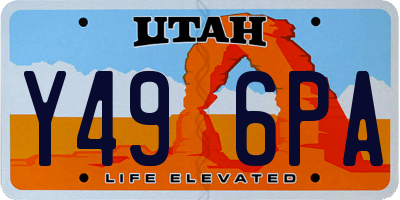 UT license plate Y496PA