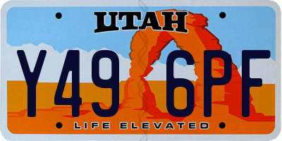 UT license plate Y496PF