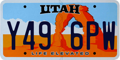 UT license plate Y496PW