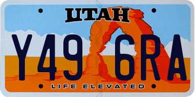 UT license plate Y496RA