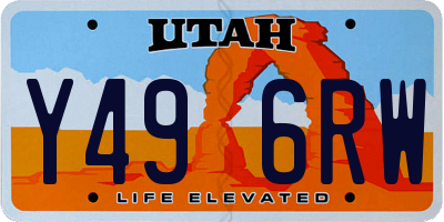 UT license plate Y496RW