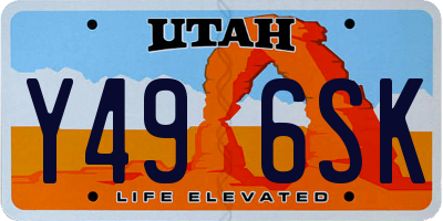 UT license plate Y496SK