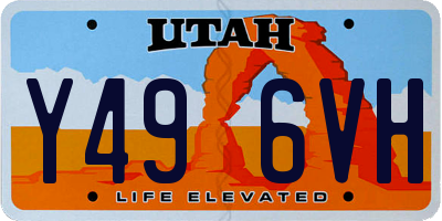 UT license plate Y496VH