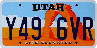 UT license plate Y496VR