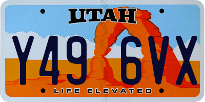 UT license plate Y496VX