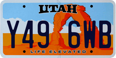 UT license plate Y496WB