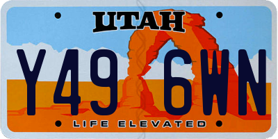UT license plate Y496WN