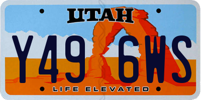 UT license plate Y496WS