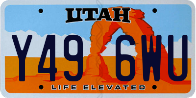 UT license plate Y496WU