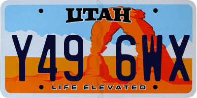 UT license plate Y496WX