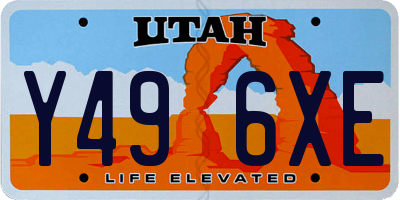 UT license plate Y496XE