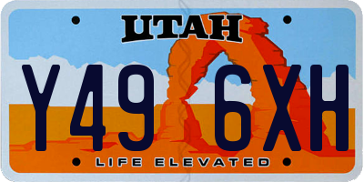 UT license plate Y496XH