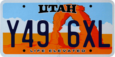 UT license plate Y496XL