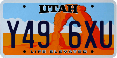 UT license plate Y496XU