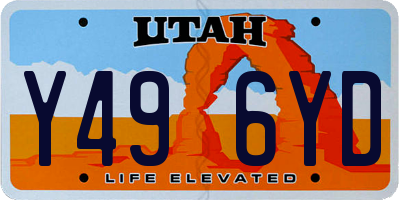 UT license plate Y496YD