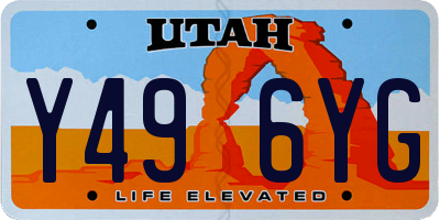 UT license plate Y496YG